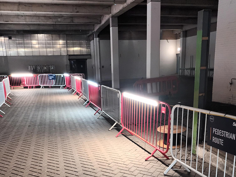 Fenced off area at bus station as final improvements begin