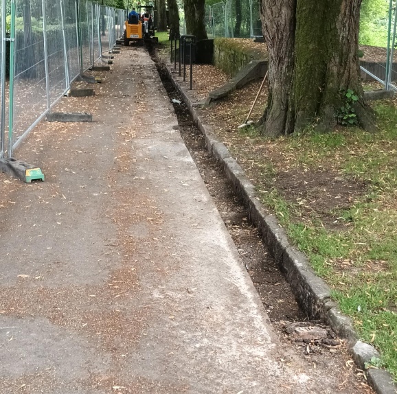 Work on path in Hall Leys Park