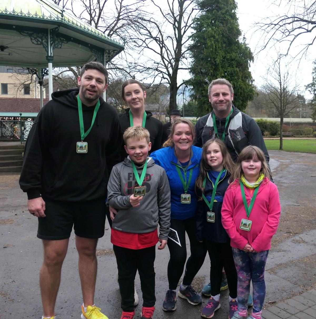 Family taking part in 3K Fun run in Matlock 2024